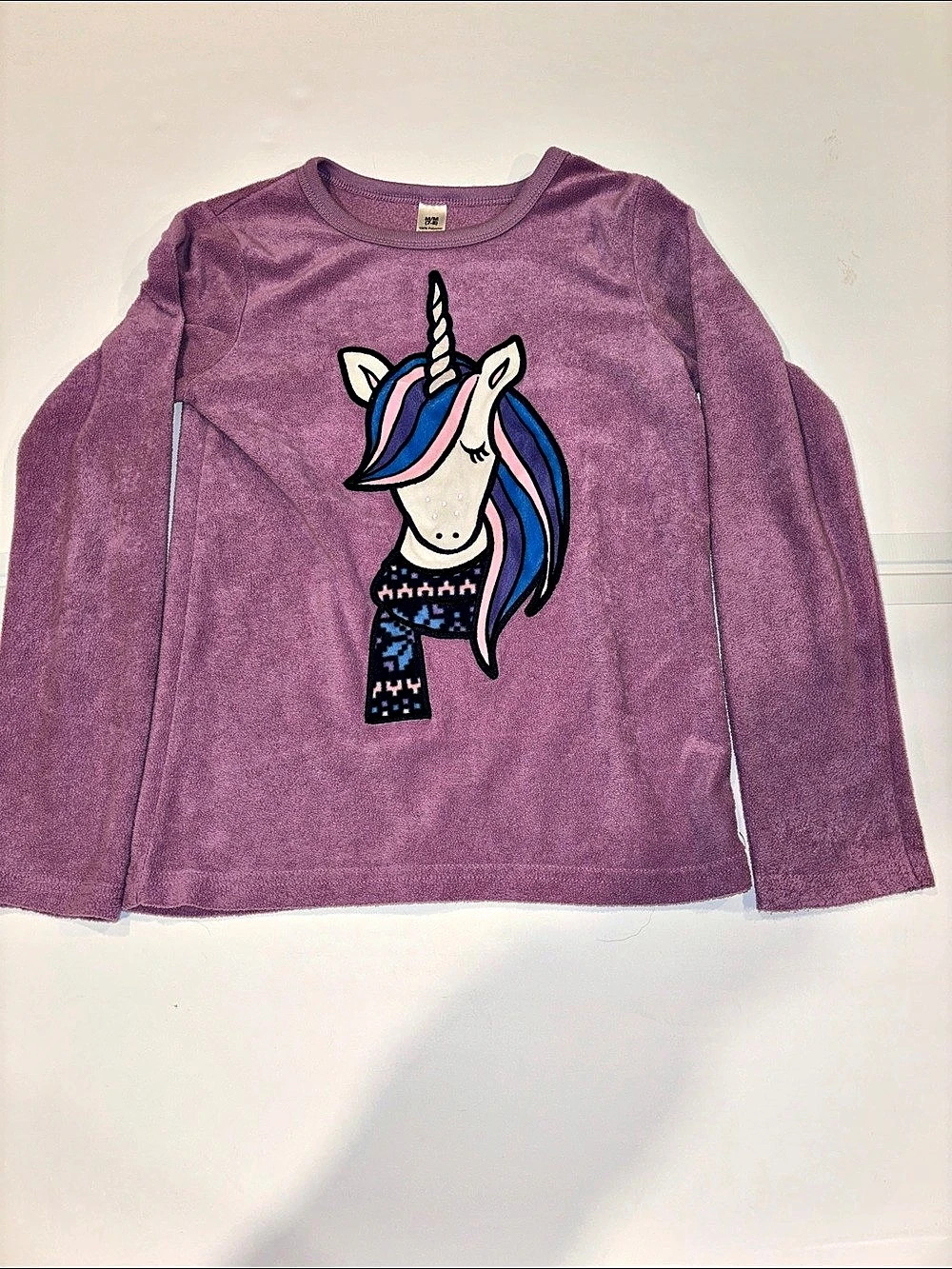 George Unicorn Fleece Sweatshirt Purple Girls Medium (7-8)